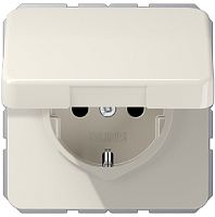 Розетка с заземлением без рамки Jung CD500 1-м. крышка шторки для IP44 слоновая кость картинка